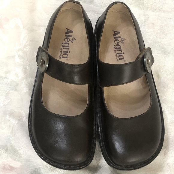 ALEGRIA Paloma Mary Jane Choco Deep Brown Smooth Leather sz 37 EU 7-7.5 US - Picture 6 of 10